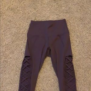 Purple criss cross leggings